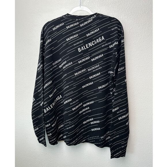 NWT Balenciaga Logo Intarsia Wool-Blend Sweater Black Men's XL - Picture 3 of 15